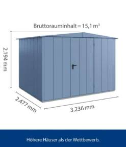Hörmann Berry-Gerätehaus Modern-S Typ 3, ca. B323,6/H219,4/T247,7 cm