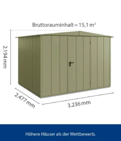 Hörmann Berry-Gerätehaus Modern-S Typ 3, ca. B323,6/H219,4/T247,7 cm