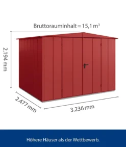 Hörmann Berry-Gerätehaus Modern-S Typ 3, ca. B323,6/H219,4/T247,7 cm