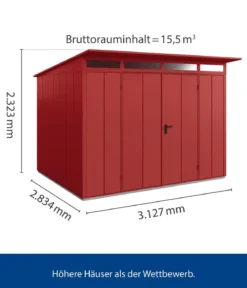 Hörmann Berry-Gerätehaus Modern-P Typ 3, ca. B312,7/H232,3/T283,4 cm