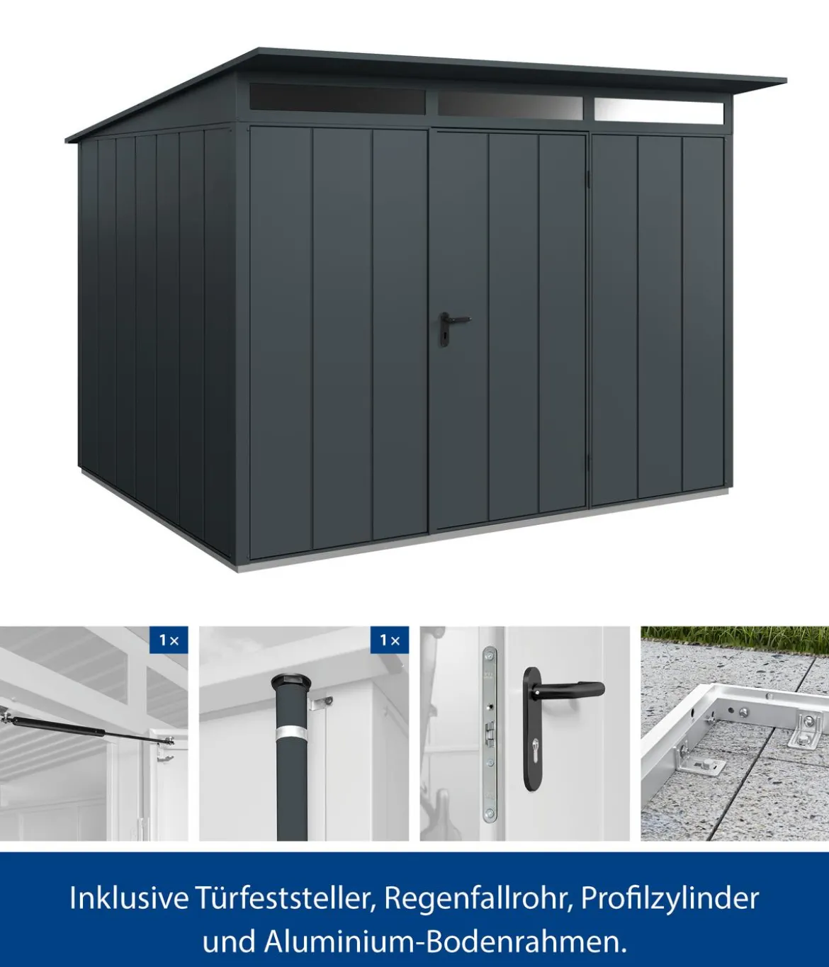 Hörmann Berry-Gerätehaus Modern-P Typ 3, ca. B312,7/H232,3/T283,4 cm