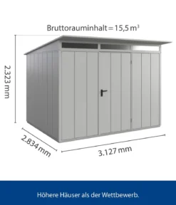 Hörmann Berry-Gerätehaus Modern-P Typ 3, ca. B312,7/H232,3/T283,4 cm