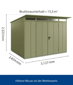 Hörmann Berry-Gerätehaus Modern-P Typ 3, ca. B312,7/H232,3/T283,4 cm