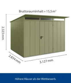 Hörmann Berry-Gerätehaus Modern-P Typ 3, ca. B312,7/H232,3/T283,4 cm