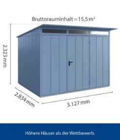 Hörmann Berry-Gerätehaus Modern-P Typ 3, ca. B312,7/H232,3/T283,4 cm