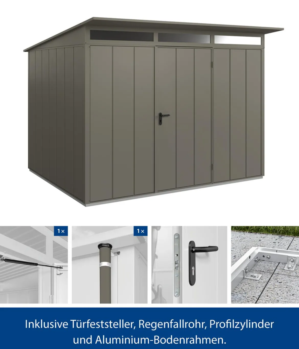Hörmann Berry-Gerätehaus Modern-P Typ 3, ca. B312,7/H232,3/T283,4 cm