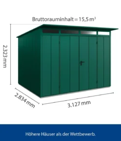 Hörmann Berry-Gerätehaus Modern-P Typ 3, ca. B312,7/H232,3/T283,4 cm