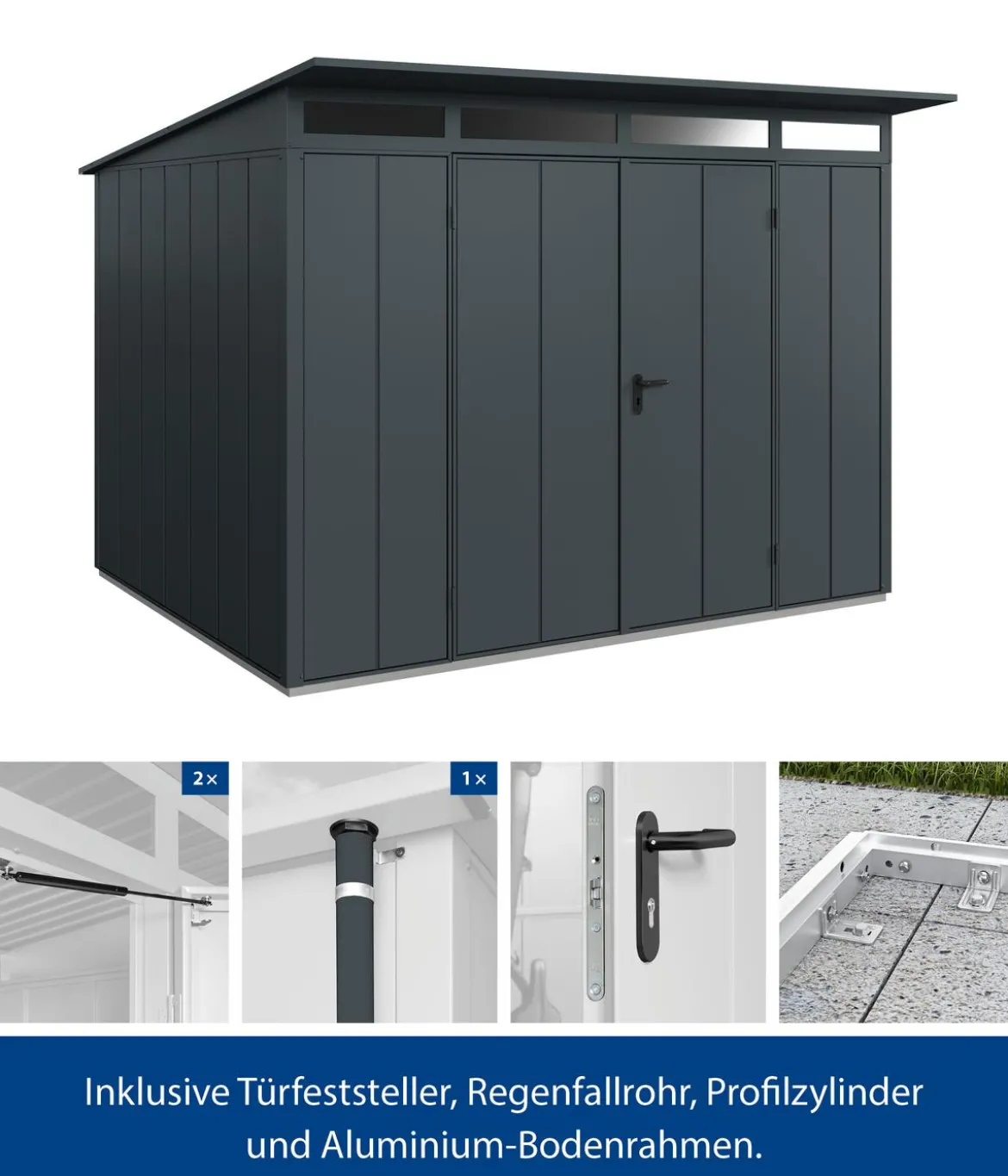 Hörmann Berry-Gerätehaus Modern-P Typ 3, ca. B312,7/H232,3/T283,4 cm