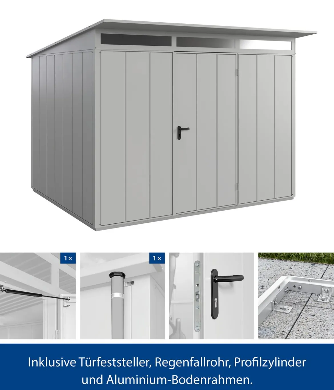 Hörmann Berry-Gerätehaus Modern-P Typ 3, ca. B312,7/H232,3/T283,4 cm