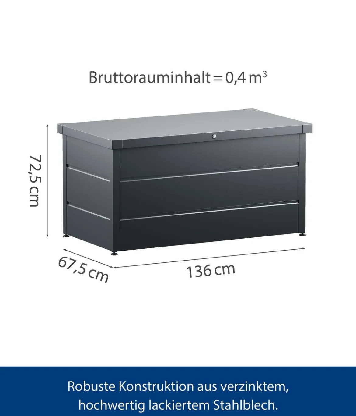 Hörmann Gartenbox Juno Modern 1320, 400 Liter, ca. B136/H72,5/T67,5 cm