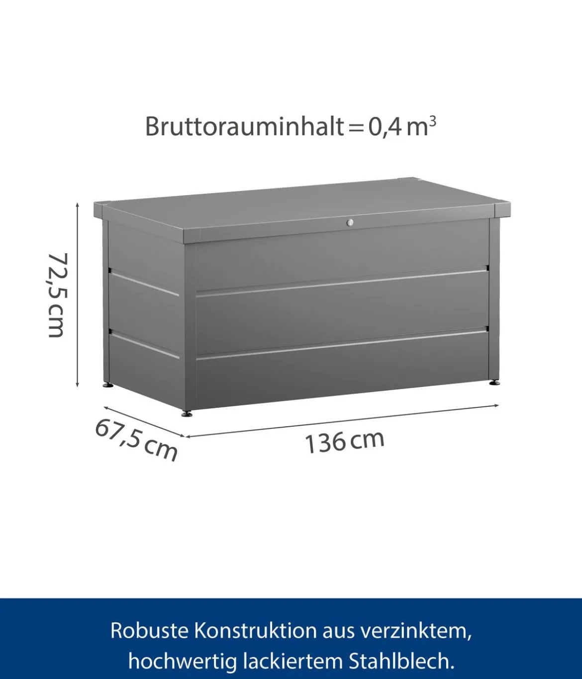 Hörmann Gartenbox Juno Modern 1320, 400 Liter, ca. B136/H72,5/T67,5 cm