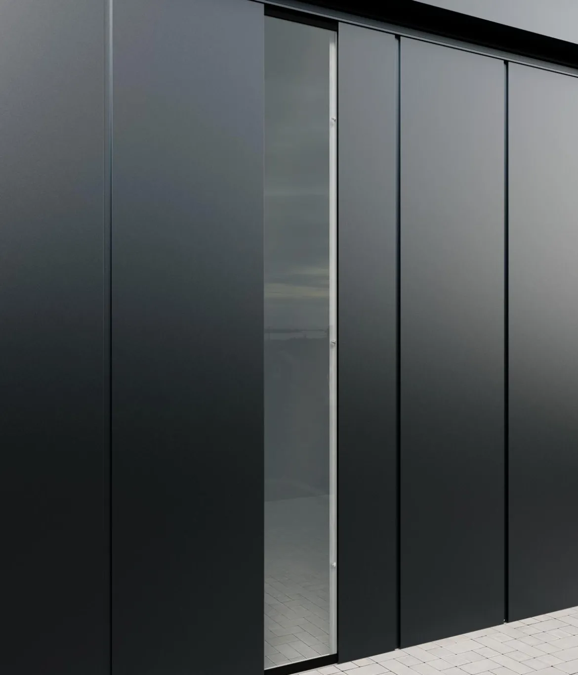 Hörmann Juno VSG-Echtglas Wandelement M/L-Sk, anthrazit, ca. B50/H208 cm