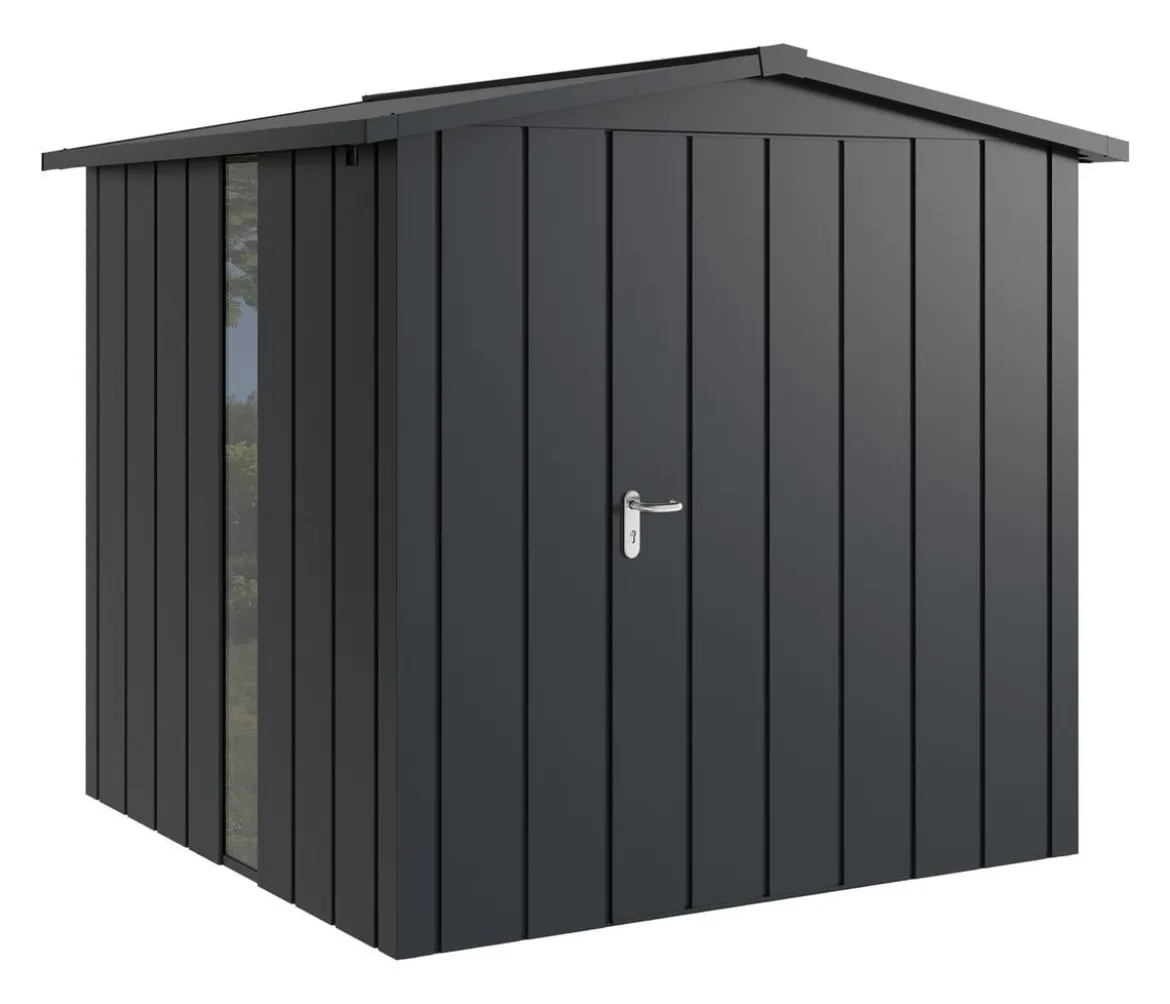 Hörmann Metallgerätehaus Juno JSD5 M-Sk Motiv Modern bodentiefes Fenster, ca. B237/H223/T229 cm