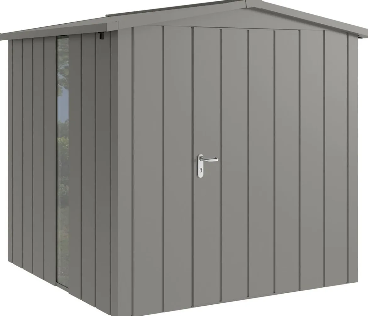 Hörmann Metallgerätehaus Juno JSD5 M-Sk Motiv Modern bodentiefes Fenster, ca. B237/H223/T229 cm