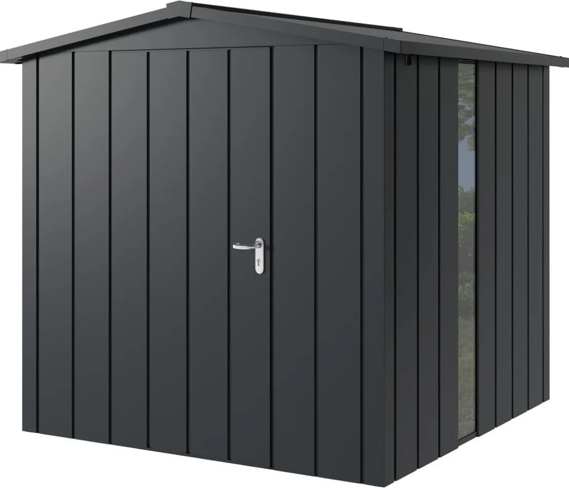 Hörmann Metallgerätehaus Juno JSD5 M-Sk Motiv Modern bodentiefes Fenster, ca. B237/H223/T229 cm