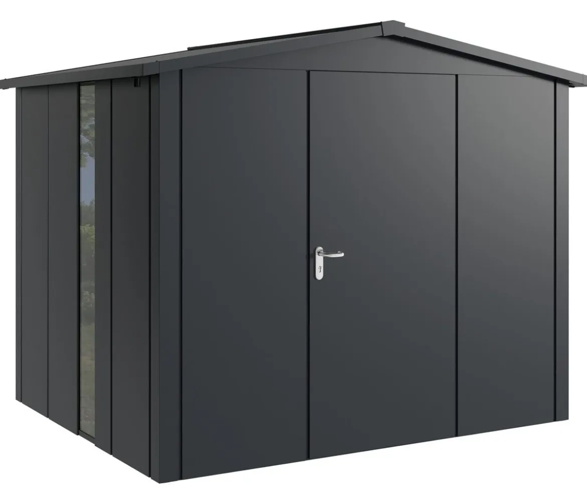 Hörmann Metallgerätehaus Juno JSD9 L-SK Motiv Design bodentiefes Fenster, ca. B285/H227/T237 cm