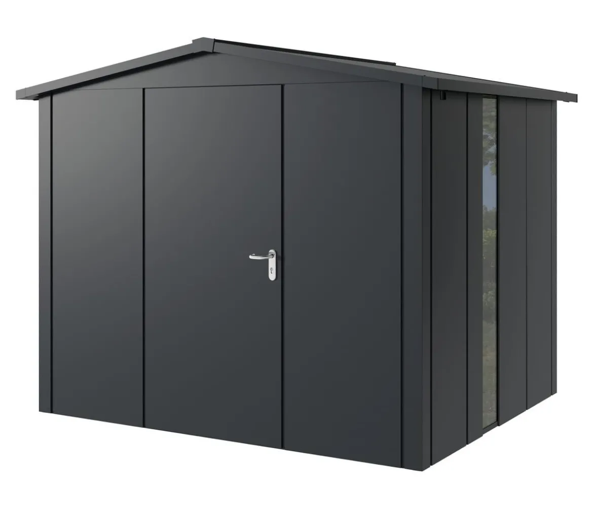 Hörmann Metallgerätehaus Juno JSD9 L-SK Motiv Design bodentiefes Fenster, ca. B285/H227/T237 cm