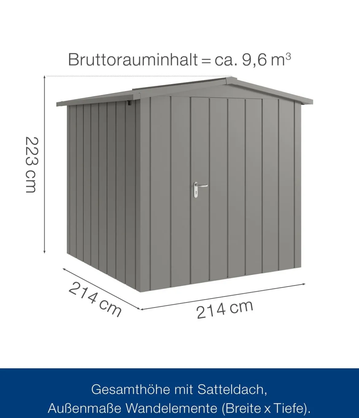 Hörmann Metallgerätehaus Juno JSD5 M-Sk Motiv Modern, ca. B237/H223/T229 cm