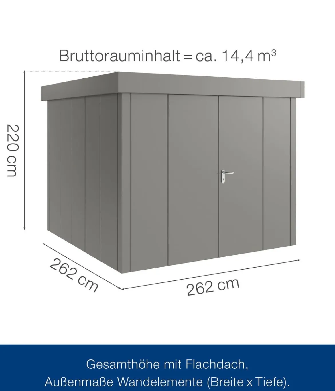 Hörmann Metallgerätehaus Juno JFD10 L-Sk Motiv Design mit Doppeltür, ca. B277/H222/T277 cm