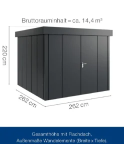 Hörmann Metallgerätehaus Juno JFD10 L-Sk Motiv Design mit Doppeltür, ca. B277/H222/T277 cm
