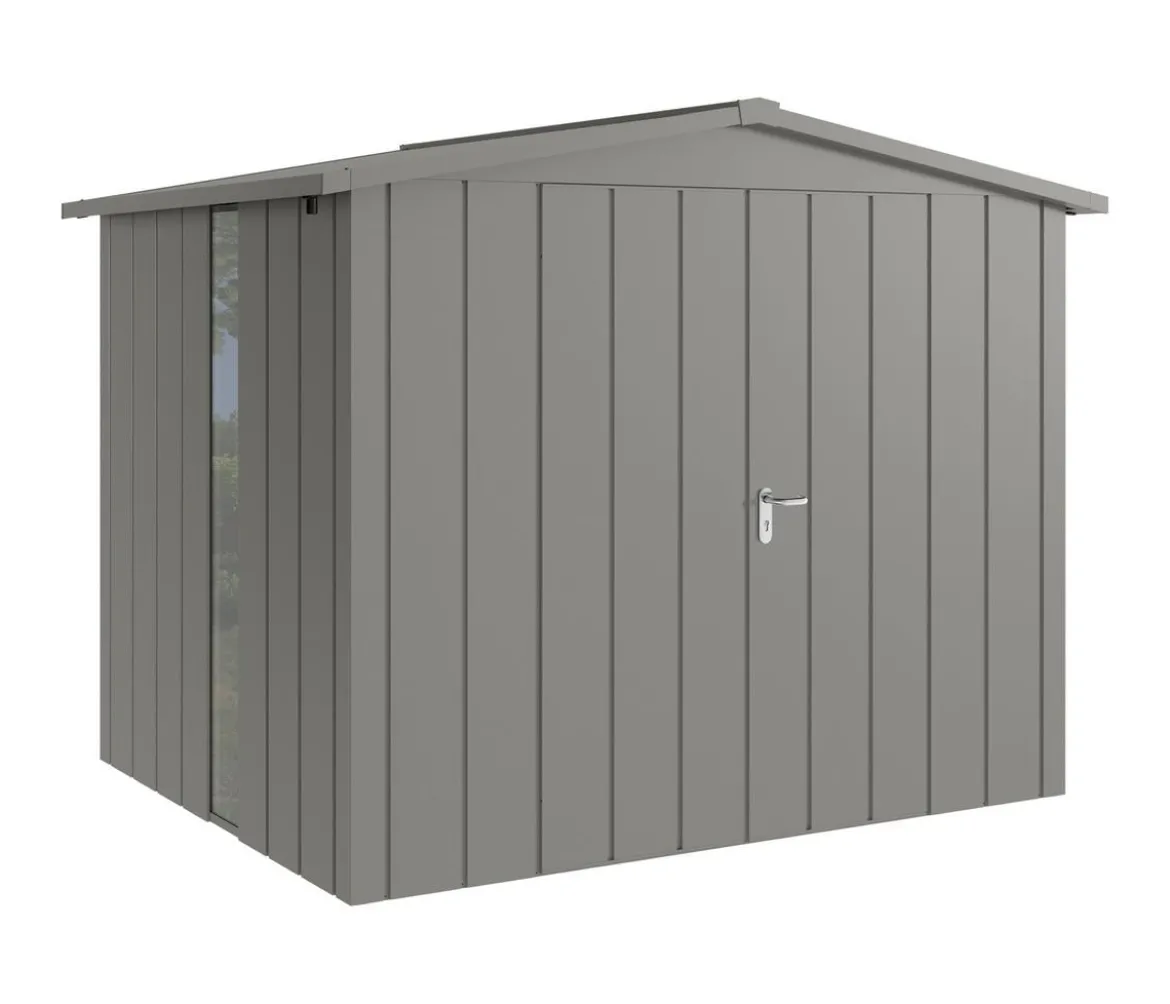 Hörmann Metallgerätehaus Juno JSD9 M-Sk Motiv Modern bodentiefes Fenster mit Doppeltür, ca. B285/H227/T237 cm
