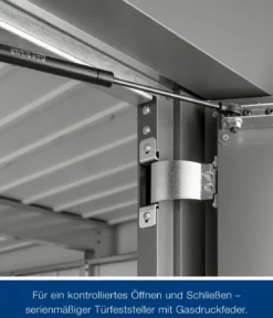 Hörmann Metallgerätehaus Juno JSD14 L-Sk Motiv Design mit Doppeltür, ca. B333/H231/T325 cm