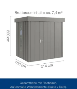Hörmann Metallgerätehaus Juno JFD4 M-Sk Motiv Modern bodentiefes Fenster, ca. B229/H222/T181 cm