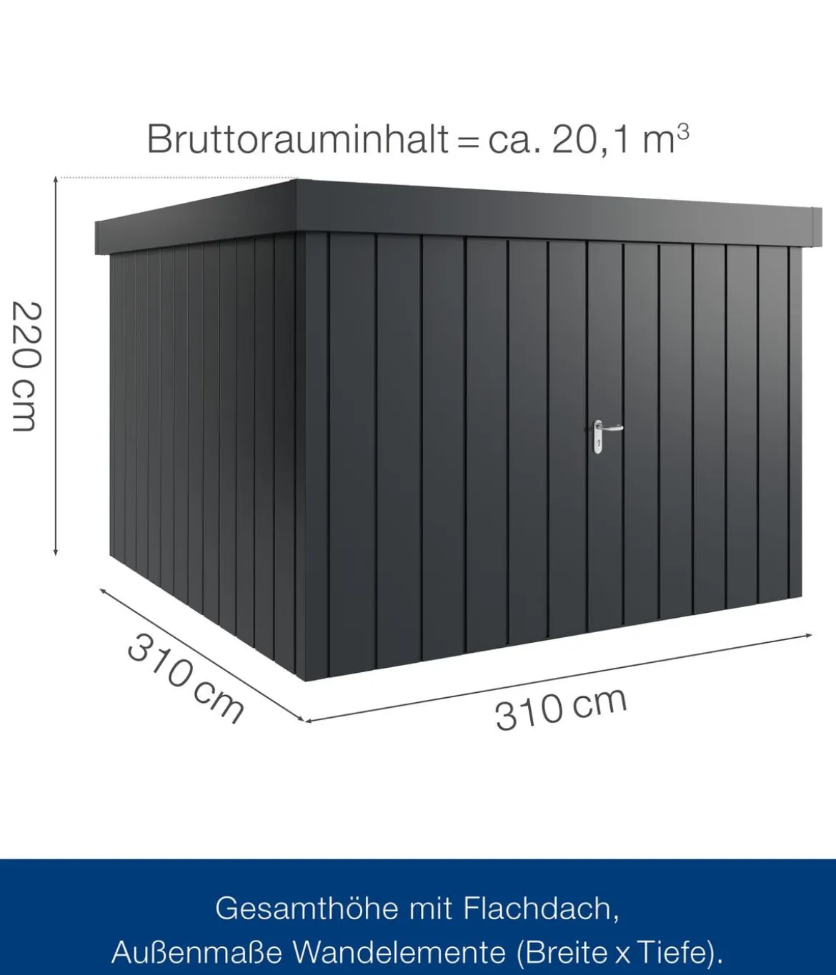 Hörmann Metallgerätehaus Juno JFD14 M-Sk Motiv Modern mit Doppeltür, ca. B325/H222/T325 cm