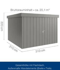 Hörmann Metallgerätehaus Juno JFD14 M-Sk Motiv Modern mit Doppeltür, ca. B325/H222/T325 cm