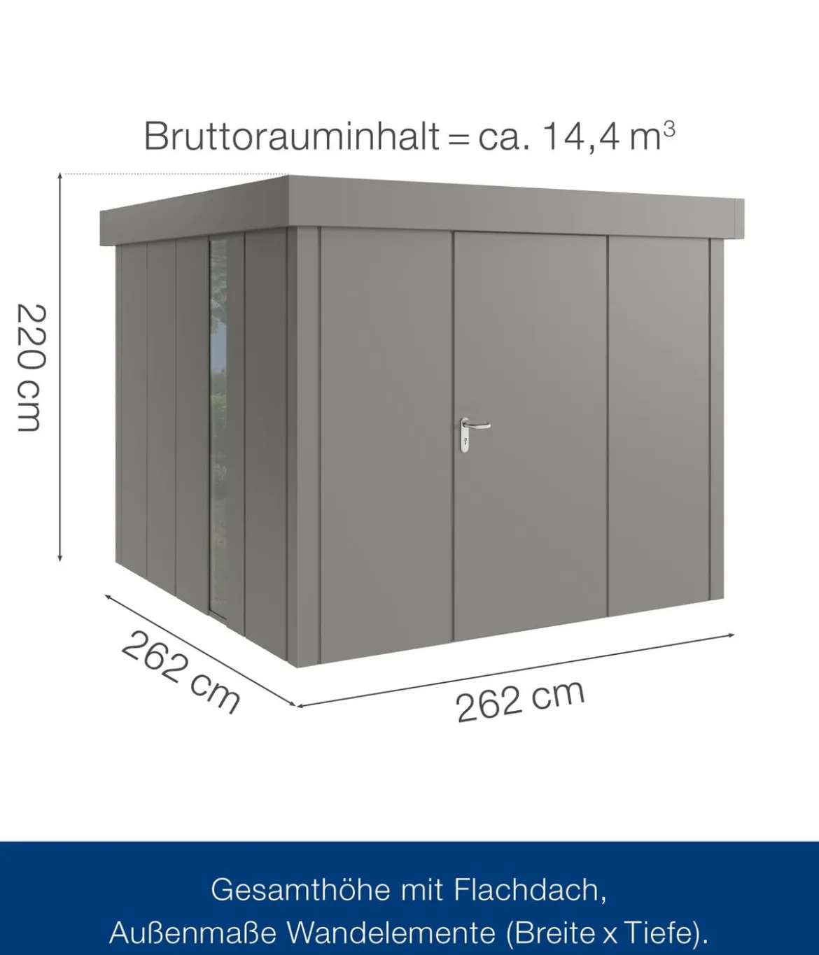 Hörmann Metallgerätehaus Juno JFD10 L-Sk Motiv Design, ca. B277/H222/T277 cm