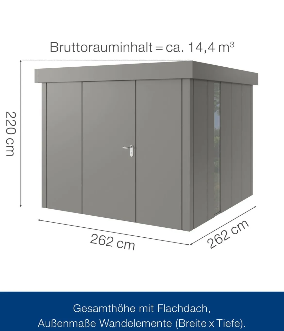Hörmann Metallgerätehaus Juno JFD10 L-Sk Motiv Design, ca. B277/H222/T277 cm