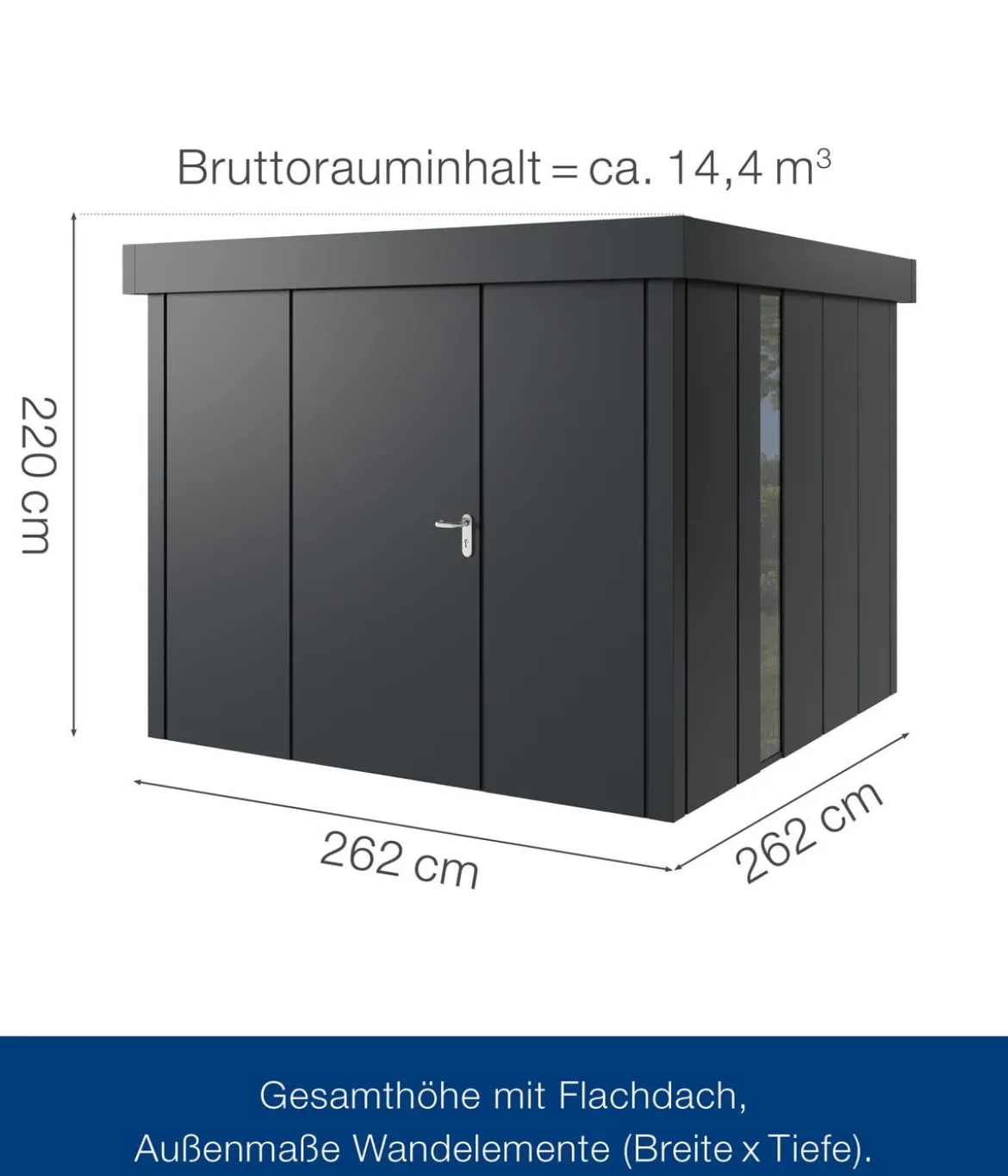 Hörmann Metallgerätehaus Juno JFD10 L-Sk Motiv Design, ca. B277/H222/T277 cm