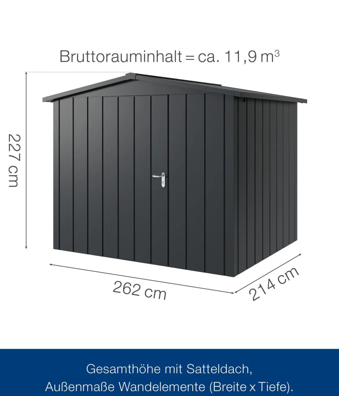 Hörmann Metallgerätehaus Juno JSD9 M-Sk Motiv Modern, ca. B285/H227/T237 cm