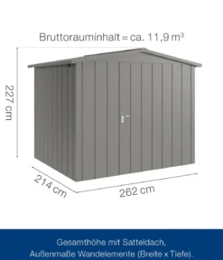 Hörmann Metallgerätehaus Juno JSD9 M-Sk Motiv Modern, ca. B285/H227/T237 cm