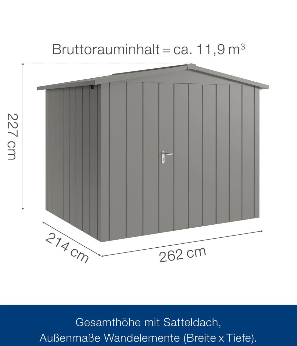 Hörmann Metallgerätehaus Juno JSD9 M-Sk Motiv Modern, ca. B285/H227/T237 cm