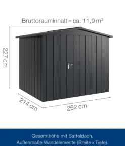 Hörmann Metallgerätehaus Juno JSD9 M-Sk Motiv Modern, ca. B285/H227/T237 cm