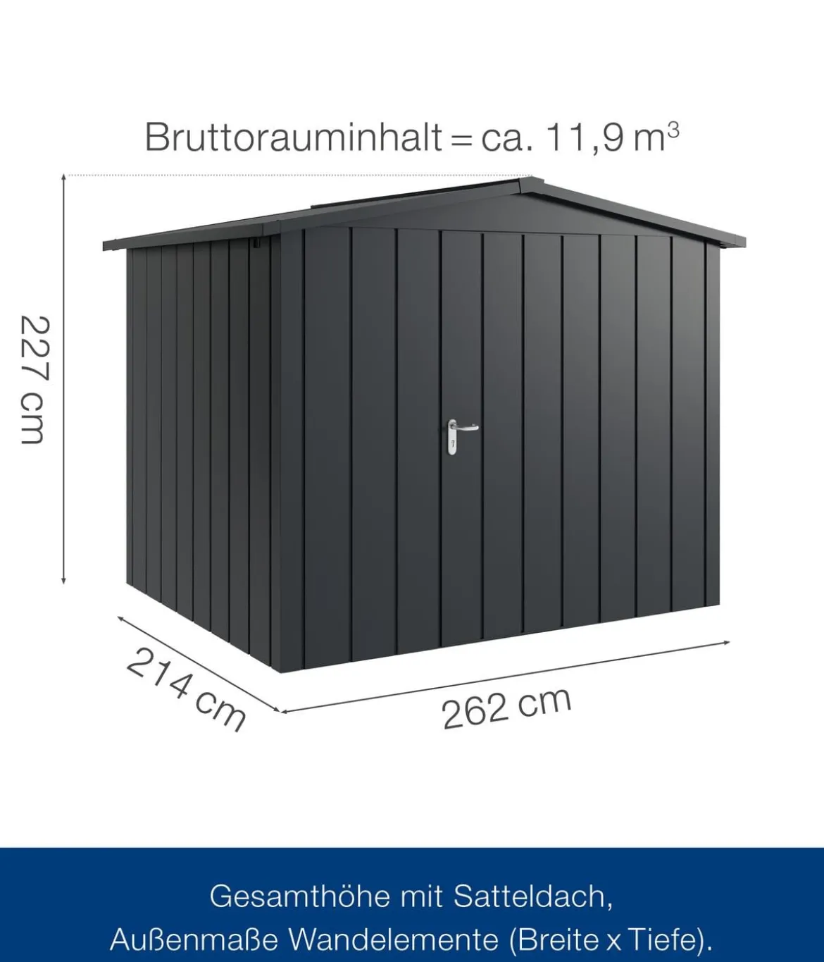 Hörmann Metallgerätehaus Juno JSD9 M-Sk Motiv Modern, ca. B285/H227/T237 cm