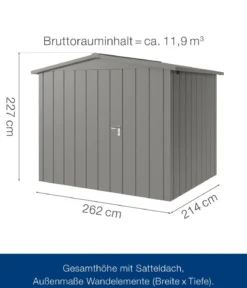 Hörmann Metallgerätehaus Juno JSD9 M-Sk Motiv Modern, ca. B285/H227/T237 cm