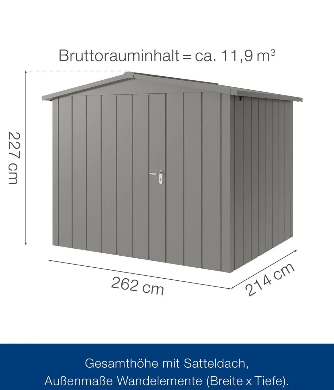 Hörmann Metallgerätehaus Juno JSD9 M-Sk Motiv Modern, ca. B285/H227/T237 cm