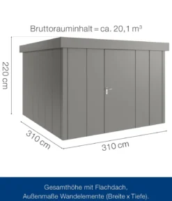Hörmann Metallgerätehaus Juno JFD14 L-Sk Motiv Design, ca. B325/H222/T325 cm