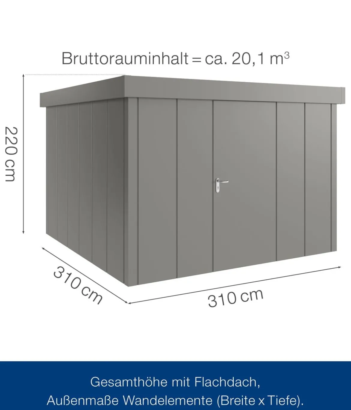 Hörmann Metallgerätehaus Juno JFD14 L-Sk Motiv Design, ca. B325/H222/T325 cm