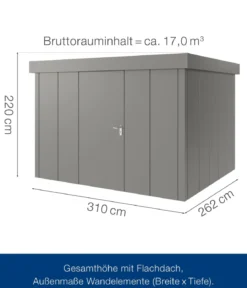 Hörmann Metallgerätehaus Juno JFD14 L-Sk Motiv Design, ca. B325/H222/T325 cm