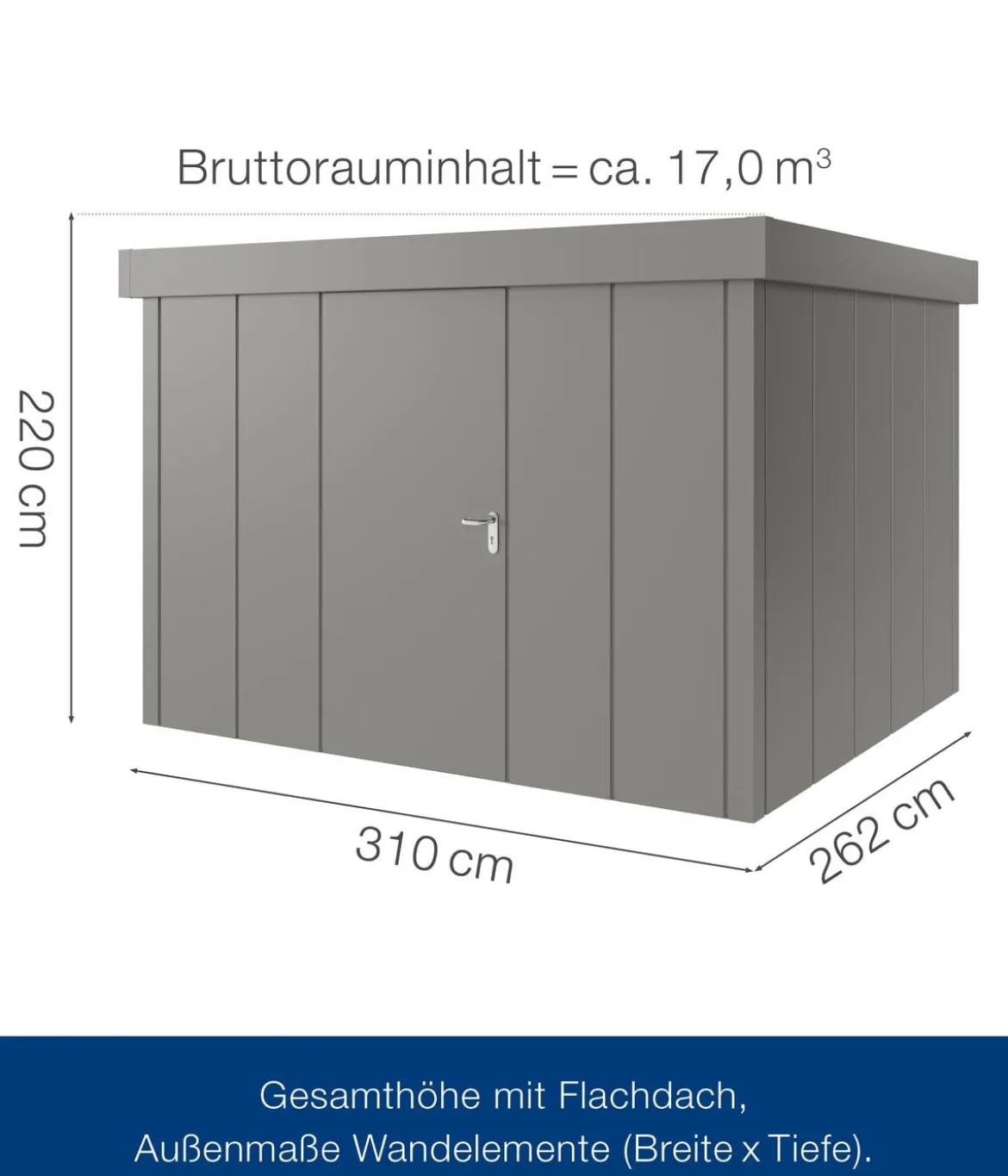 Hörmann Metallgerätehaus Juno JFD14 L-Sk Motiv Design, ca. B325/H222/T325 cm