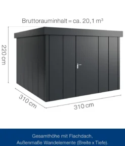 Hörmann Metallgerätehaus Juno JFD14 L-Sk Motiv Design, ca. B325/H222/T325 cm