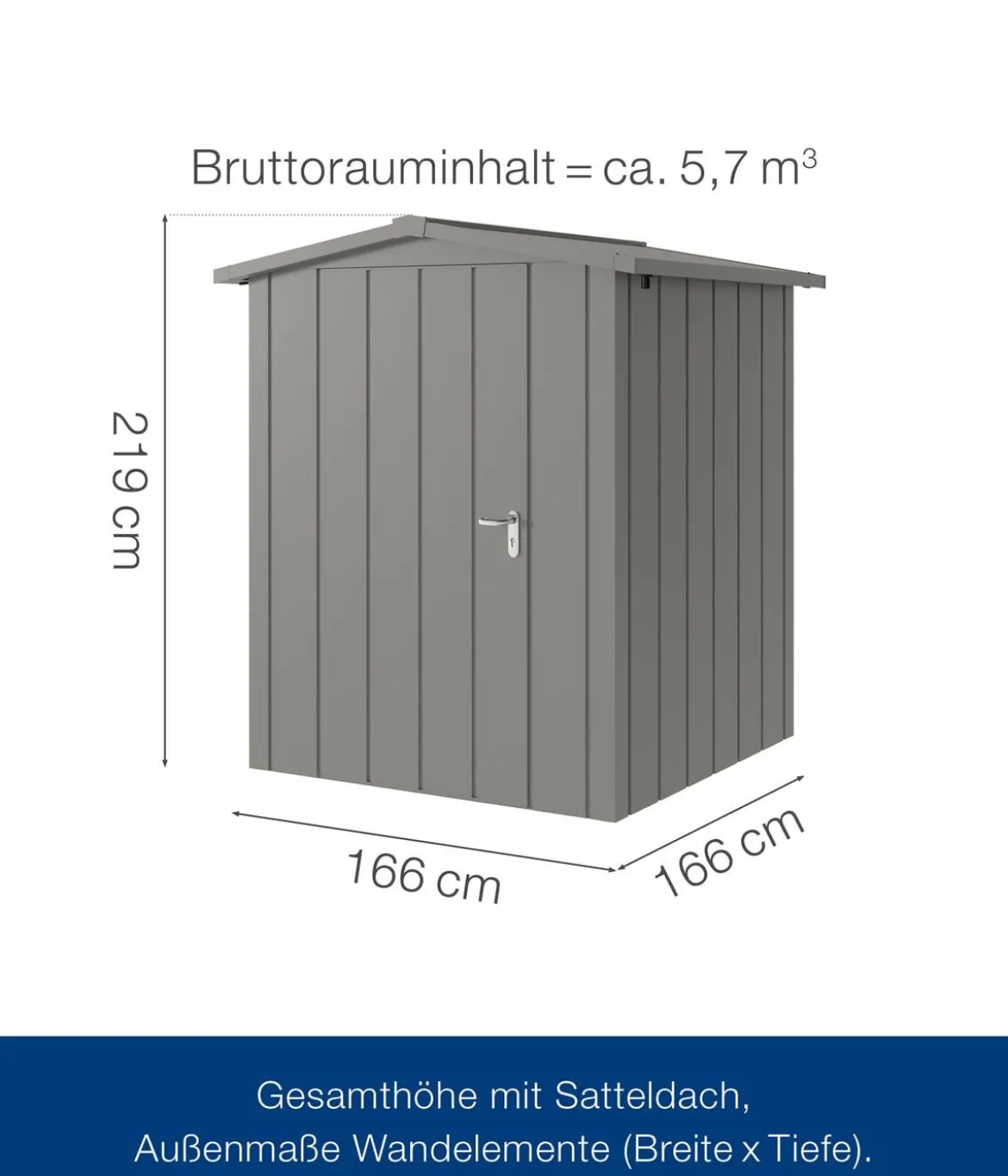 Hörmann Metallgerätehaus Juno JSD2 M-Sk Motiv Modern, ca. B189/H219/T181 cm