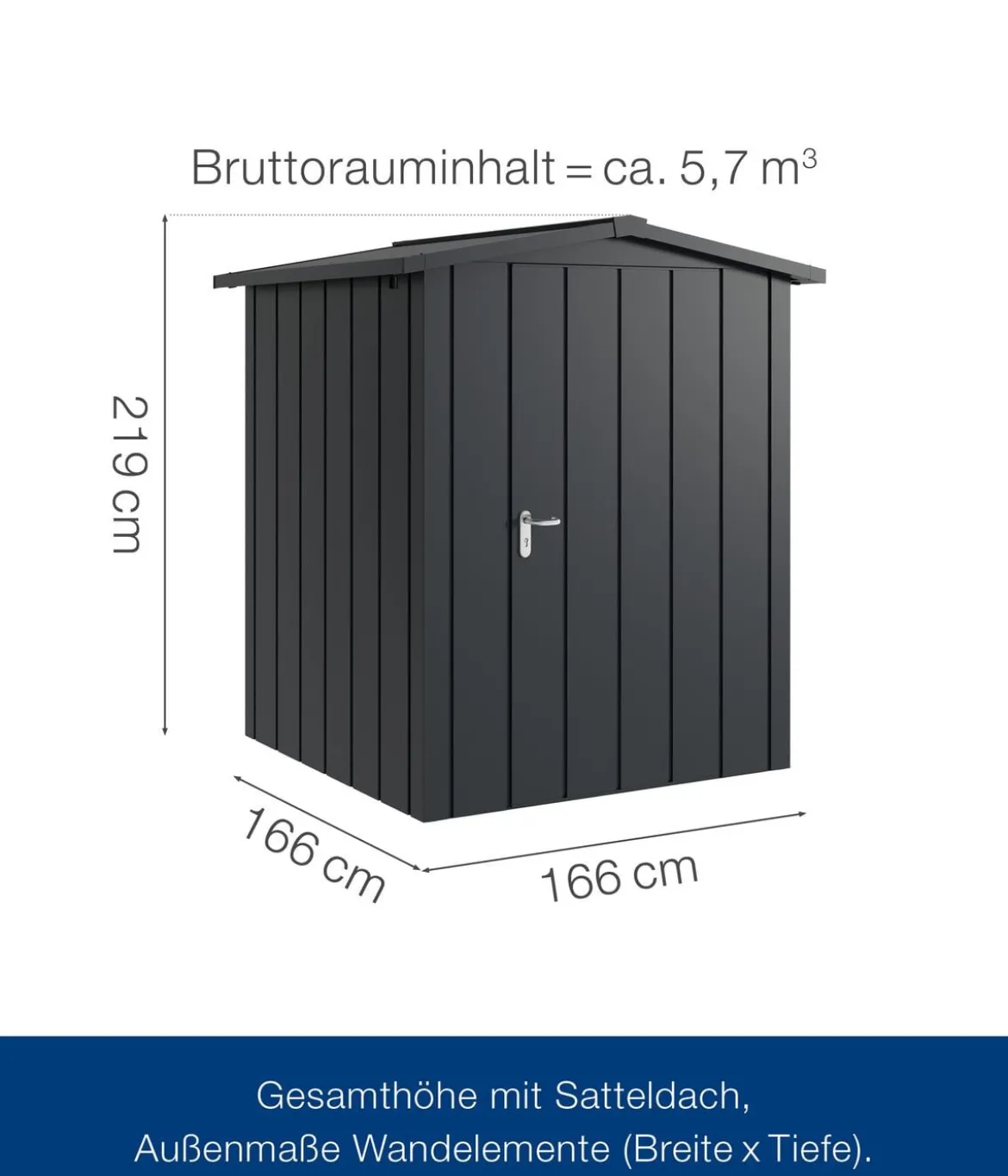 Hörmann Metallgerätehaus Juno JSD2 M-Sk Motiv Modern, ca. B189/H219/T181 cm