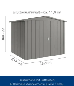 Hörmann Metallgerätehaus Juno JSD9 M-Sk Motiv Modern mit Doppeltür, ca. B285/H227/T237 cm