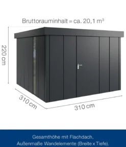 Hörmann Metallgerätehaus Juno JFD14 L-Sk Motiv Design bodentiefes Fenster, ca. B325/H222/T325 cm