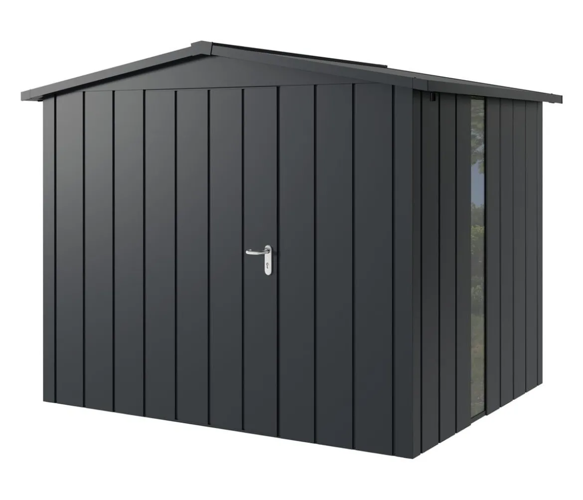 Hörmann Metallgerätehaus Juno JSD9 M-Sk Motiv Modern bodentiefes Fenster, ca. B285/H227/T237 cm