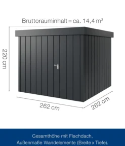 Hörmann Metallgerätehaus Juno JFD10 M-Sk Motiv Modern, ca. B277/H222/T277 cm
